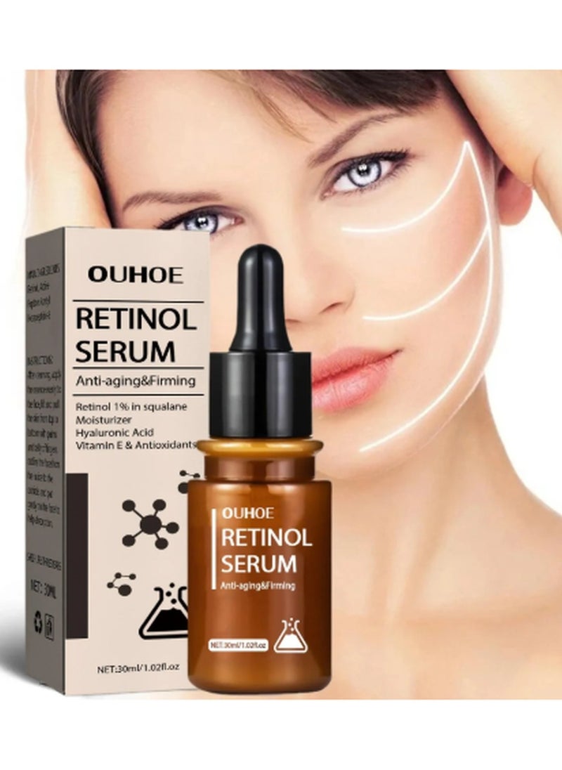 OUHOE - Anti Aging & Firming Retinol Serum, Vitamin E & Antioxidants Hyaluronic Acid Anti-Aging Serum, Reduces Wrinkles, Fine Lines, Age Spots, Sun Spots, Anti Wrinkle Facial Serum 30ml - Image 1