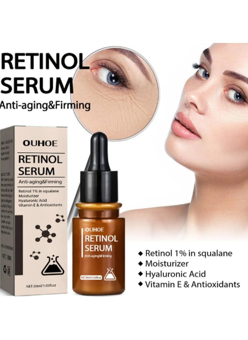 OUHOE - Anti Aging & Firming Retinol Serum, Vitamin E & Antioxidants Hyaluronic Acid Anti-Aging Serum, Reduces Wrinkles, Fine Lines, Age Spots, Sun Spots, Anti Wrinkle Facial Serum 30ml - Image 1