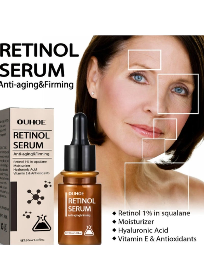 OUHOE - Anti Aging & Firming Retinol Serum, Vitamin E & Antioxidants Hyaluronic Acid Anti-Aging Serum, Reduces Wrinkles, Fine Lines, Age Spots, Sun Spots, Anti Wrinkle Facial Serum 30ml - Image 1