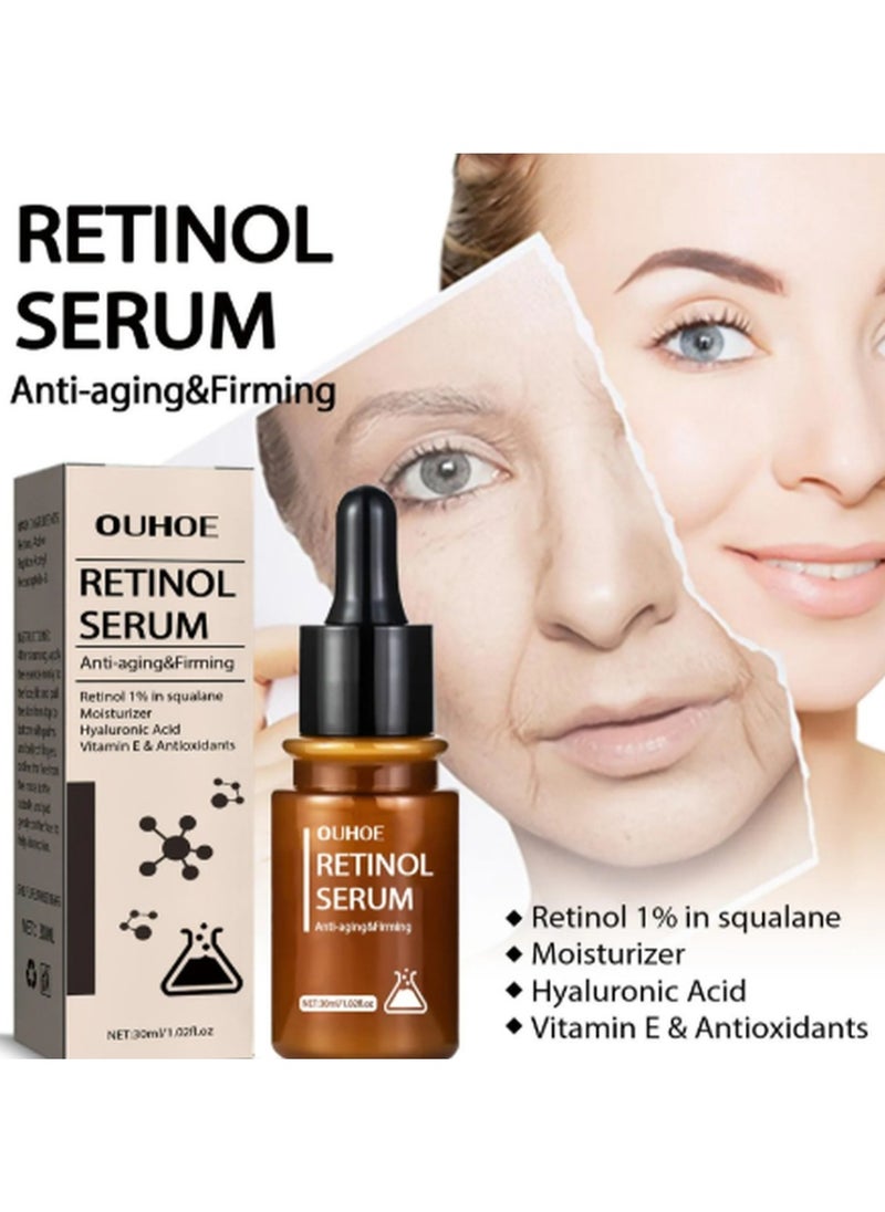 OUHOE - Anti Aging & Firming Retinol Serum, Vitamin E & Antioxidants Hyaluronic Acid Anti-Aging Serum, Reduces Wrinkles, Fine Lines, Age Spots, Sun Spots, Anti Wrinkle Facial Serum 30ml - Image 1