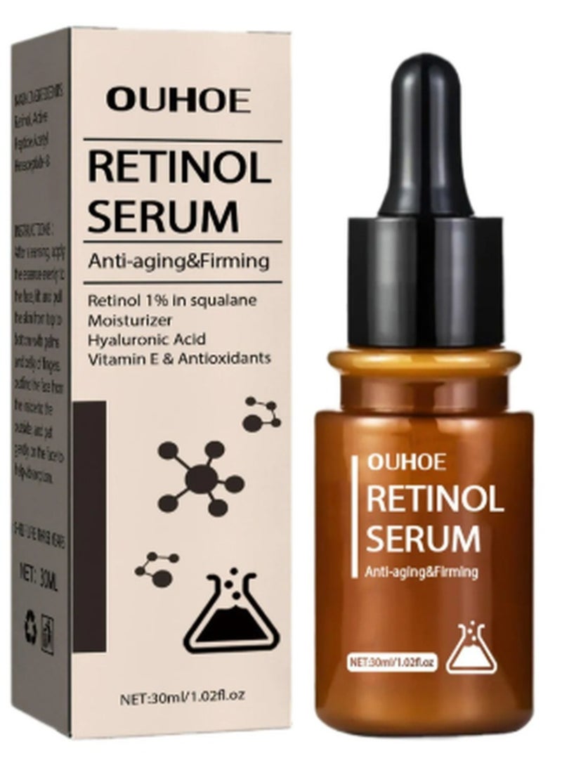 OUHOE - Anti Aging & Firming Retinol Serum, Vitamin E & Antioxidants Hyaluronic Acid Anti-Aging Serum, Reduces Wrinkles, Fine Lines, Age Spots, Sun Spots, Anti Wrinkle Facial Serum 30ml - Image 1