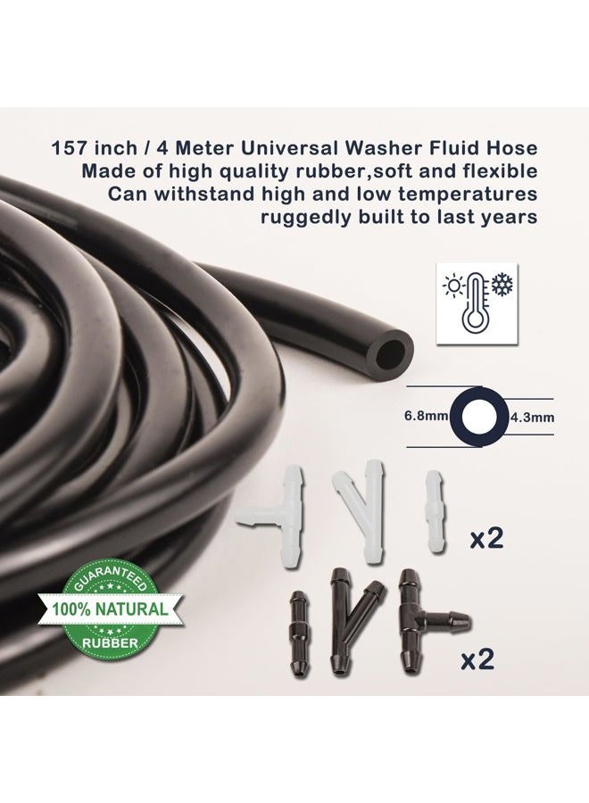 Awave bloom Premium Windshield Washer Hose Kit, includes 4 Meter Washer Fluid Hose and 12 Pcs Hose Connectors, for Car Windshield Washer Nozzle Installation - Image 2
