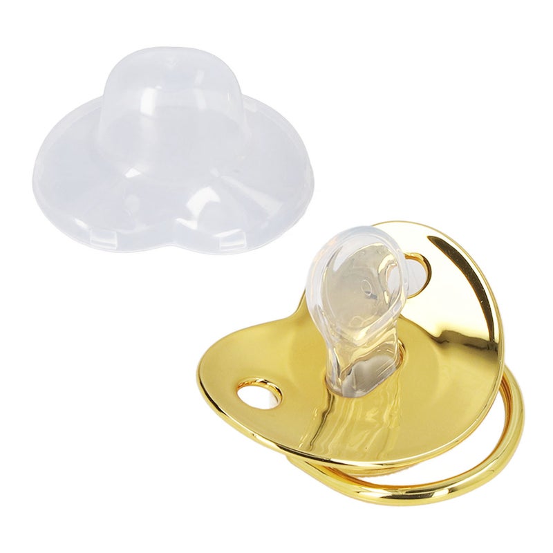 Baby Pacifier Infant Portable Exquisite Golden Crown Letter Rhinestone Pacifier with Chain Clip Letter Y - Image 2