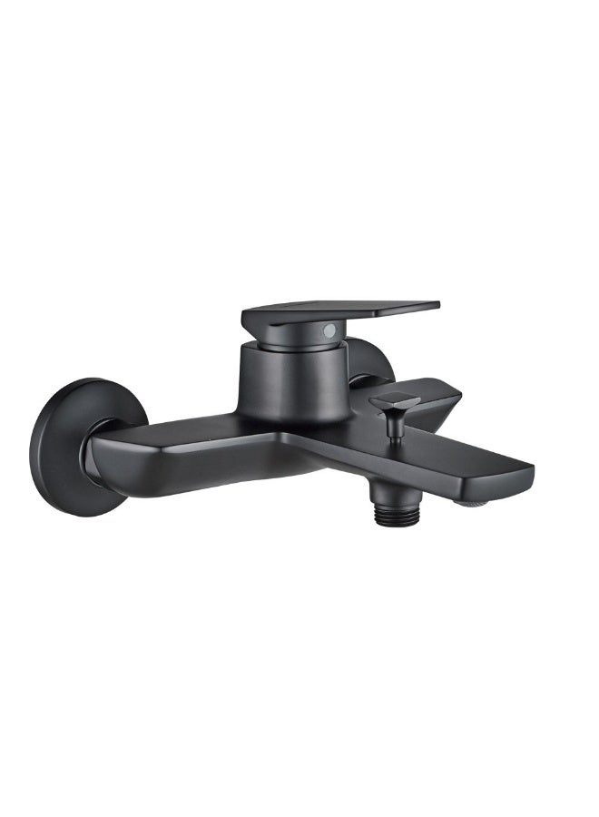 DANUBE HOME Milano Yana Bath Shower Mixer - Matt Black Finish Wall Mounted Rain Shower System Solid Brass Body Bathroom Faucet Modern Lavatory, Vanity Tap Water Control Valve Bathroom Fixtures - Image 1