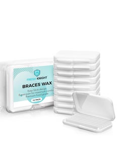 FRESH KNIGHT Braces Wax,10 Pack. Dental Wax for Braces & Aligners, Unscented & Flavorless - 50 Premium Orthodontic Strips. White Cases. Includes storage case. Food Grade ortho brace wax. Fresh Knight. (White)  - Image 1