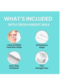 FRESH KNIGHT Braces Wax,10 Pack. Dental Wax for Braces & Aligners, Unscented & Flavorless - 50 Premium Orthodontic Strips. White Cases. Includes storage case. Food Grade ortho brace wax. Fresh Knight. (White)  - Image 3