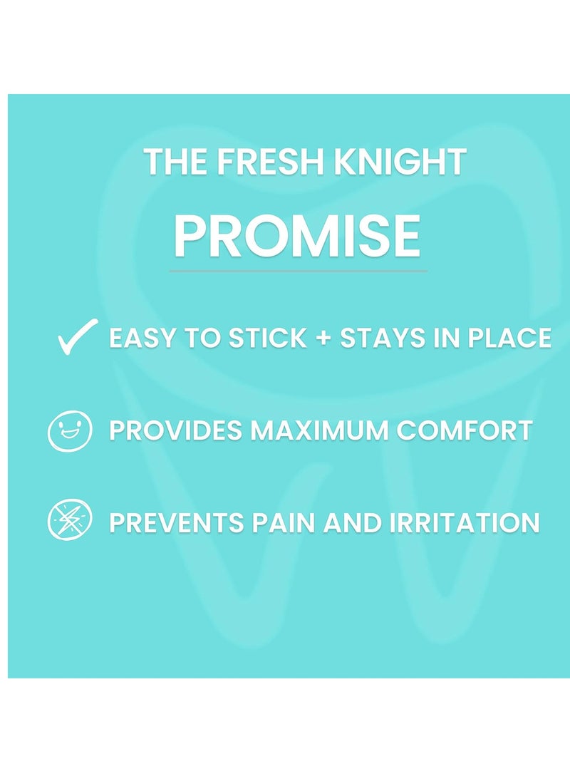 FRESH KNIGHT Braces Wax,10 Pack. Dental Wax for Braces & Aligners, Unscented & Flavorless - 50 Premium Orthodontic Strips. White Cases. Includes storage case. Food Grade ortho brace wax. Fresh Knight. (White)  - Image 2