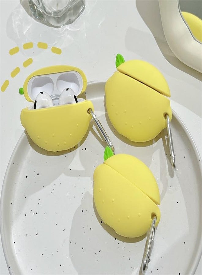JCSMARTEC Silicone Case for Airpods 3rd 2021 Generation, Cute Lemon Fruit Protective Soft Rubber Cover Skin with Anti-Lost Keychain (Yellow Lemon) - Image 4
