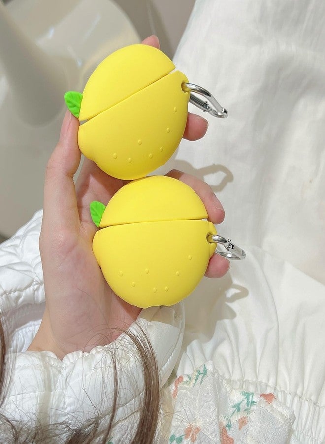 JCSMARTEC Silicone Case for Airpods 3rd 2021 Generation, Cute Lemon Fruit Protective Soft Rubber Cover Skin with Anti-Lost Keychain (Yellow Lemon) - Image 3