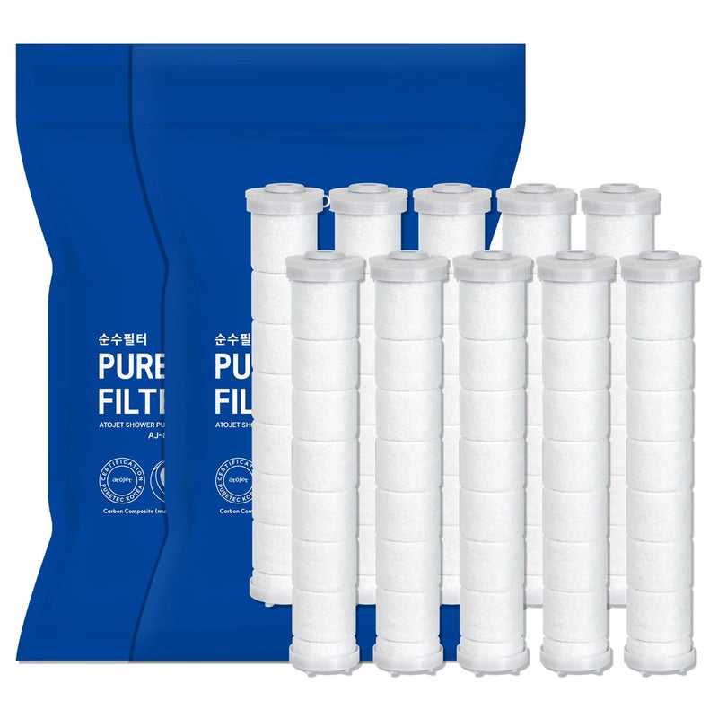 Atojet Showerhead Replacement Filters Inspired By Korea's Beauty Culture | Pure Carbon Filters (10 Filters) â€“ Compatible with Atojet AJ8200MC (AJ8200MC-FLT-10PC) - Image 1