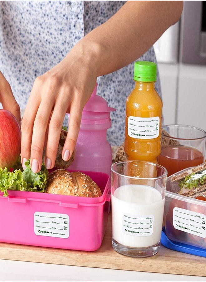 Removable Food Container Labels - Food Container Blank Labels - Dissolvable Food Label Stickers - Freezer Tape - Bottle Labels, Jar Food Storage Labels (3 Rolls)