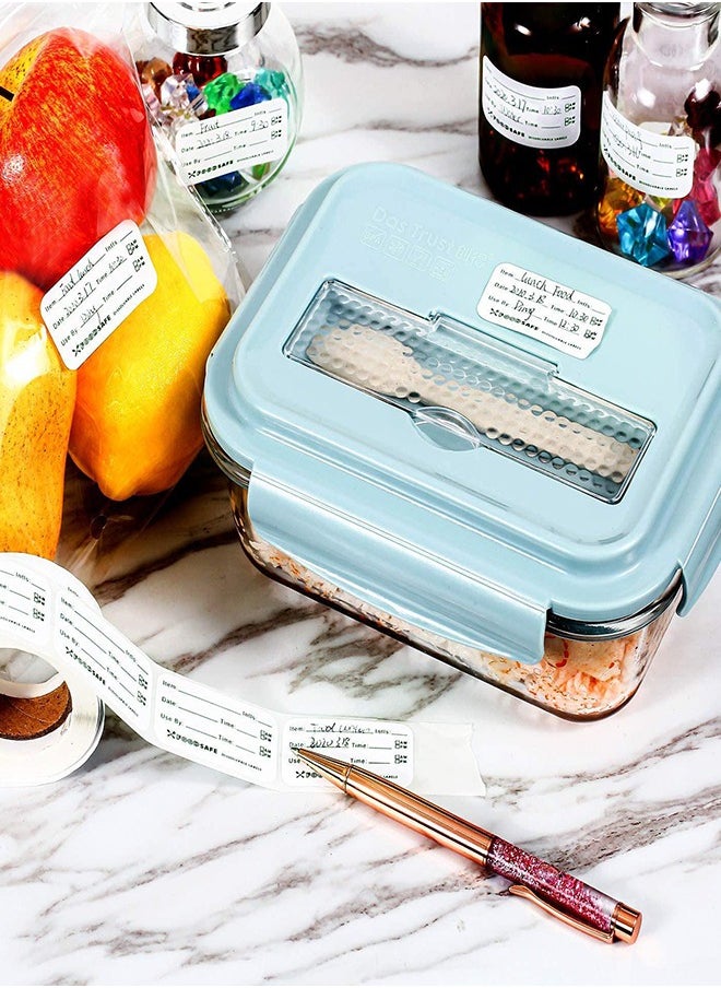 Removable Food Container Labels - Food Container Blank Labels - Dissolvable Food Label Stickers - Freezer Tape - Bottle Labels, Jar Food Storage Labels (3 Rolls)