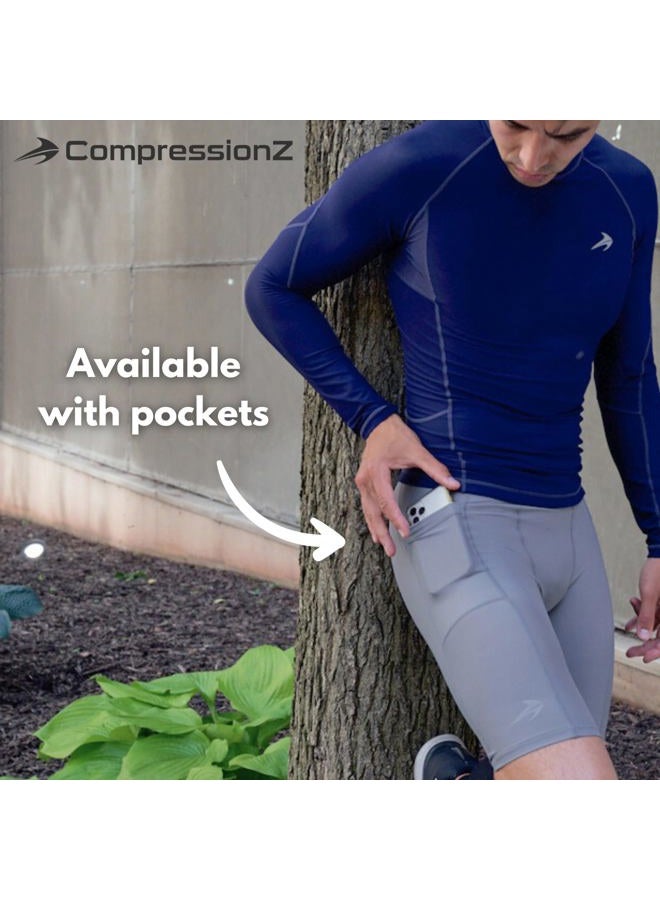 CompressionZ Men's Compression Shorts Workout & Training | Performance Spandex Baselayer Athletic Gym, Running, Rowing Underwear - Image 5