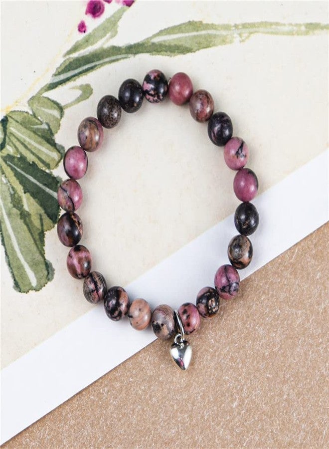 هدايا يوم المديرة - أساور نسائية - سوار شكر لزميلة العمل - هدايا المكتب - هدية وداع وتقاعد - حجر الرودونيت الطبيعي - Image 2