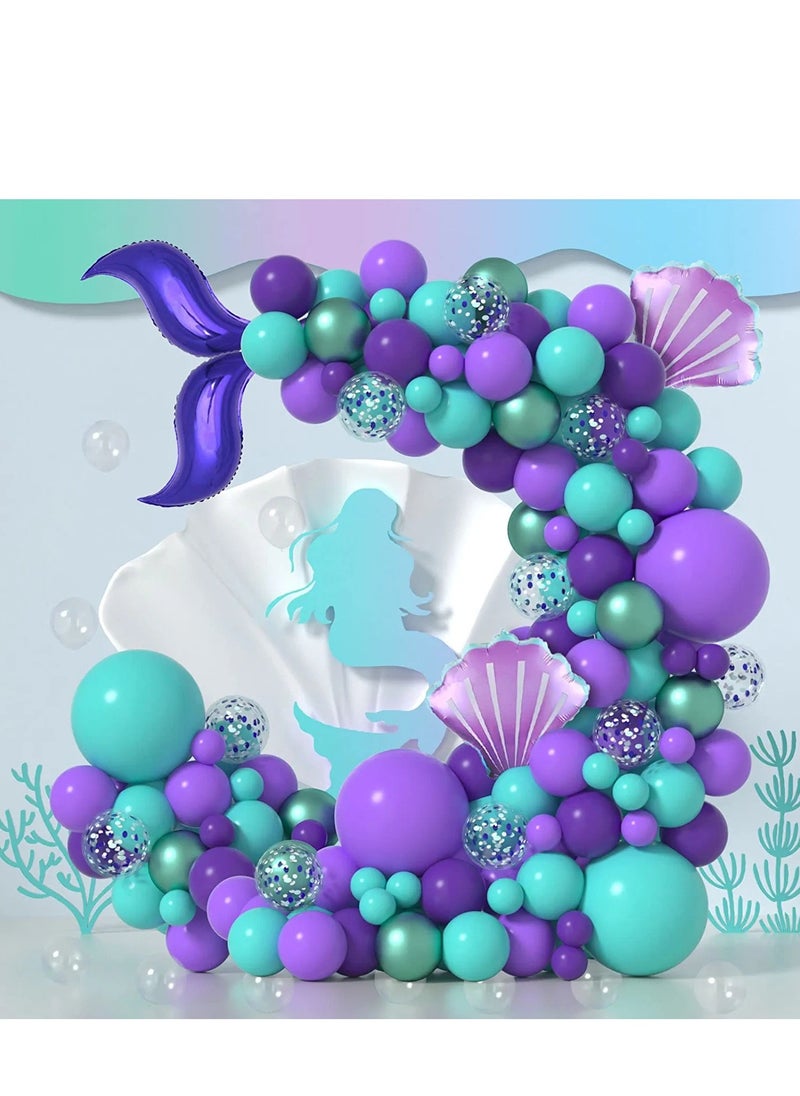 xppier 136pcs Mermaid Balloon Garland Kit  - Image 3