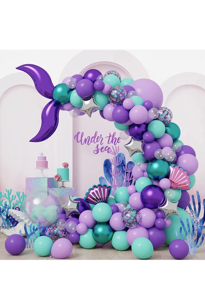 xppier 136pcs Mermaid Balloon Garland Kit  - Image 5