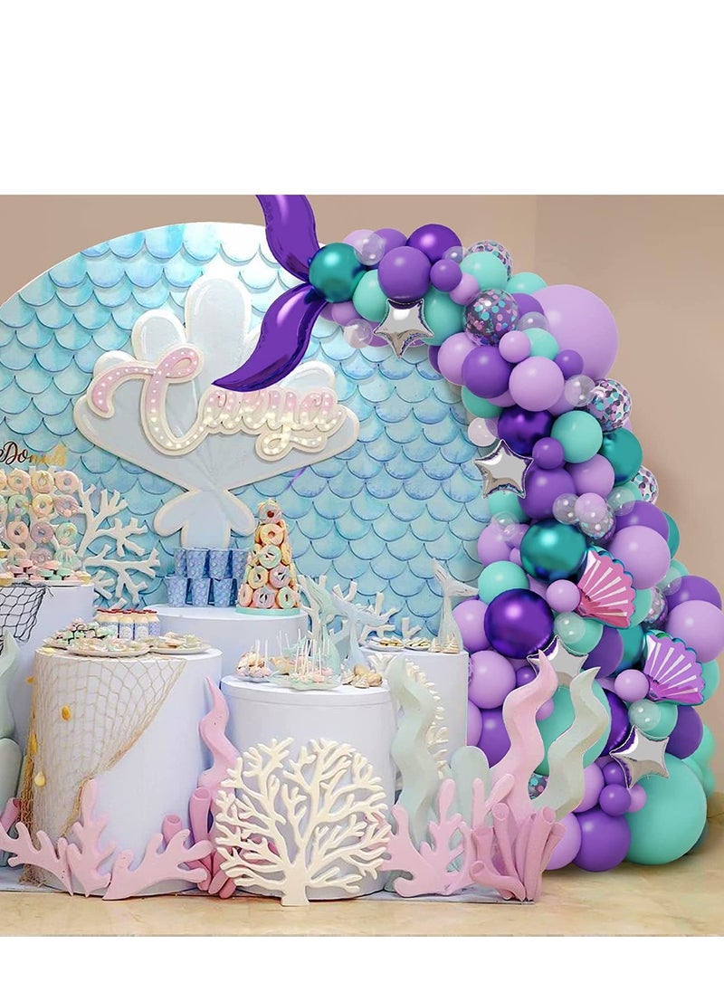 xppier 136pcs Mermaid Balloon Garland Kit  - Image 2