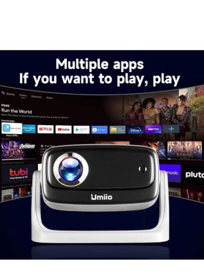 Umiio جهاز عرض الوسائط المتعددة المحمول Umiio U10 – دقة Full HD 1080P، دعم 4K، عدسة قابلة للتعديل بزاوية 135°، واي فاي وبلوتوث، LED مقاوم للغبار، مدخلات HDMI/USB مزدوج/AV، مسرح منزلي وسينما خارجية مع حقيبة حمل – أسود - Image 3