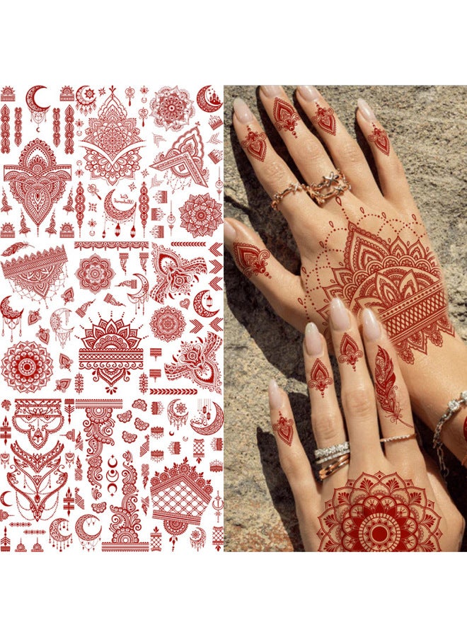 Mehendi Stickers Henna Mehendi stencil Tattoo Sticker for Hands Temporary Waterproof Mehndi Tattoo Body Art for Women & Girls - Image 2