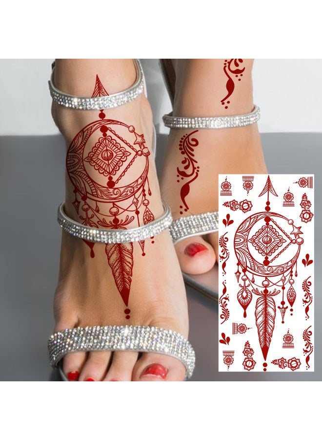 Mehendi Stickers Henna Mehendi stencil Tattoo Sticker for Hands Temporary Waterproof Mehndi Tattoo Body Art for Women & Girls - Image 1