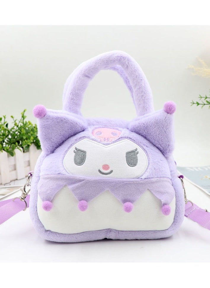 Sanrio - Kuromi Plush Crossbody Bag with Adjustable Shoulder Strap Wallet Purse Shoulder Bag Coin Pouch Accessories for Women Girls - Image 1