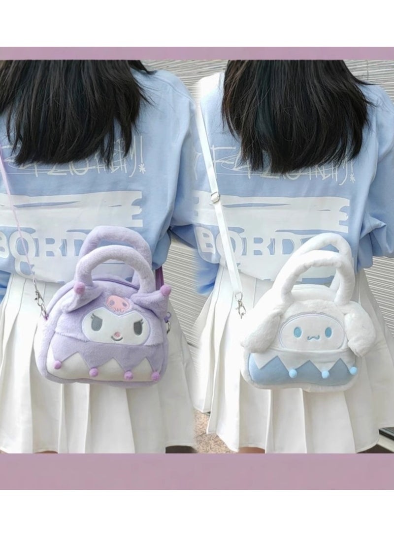 Sanrio - Kuromi Plush Crossbody Bag with Adjustable Shoulder Strap Wallet Purse Shoulder Bag Coin Pouch Accessories for Women Girls - Image 1