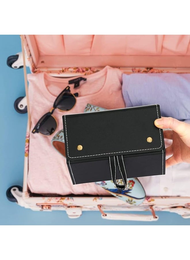 منظم نظارات 5 جيوب قابل للطي مع شنطة حمل – لون أسود أنيق - Image 2