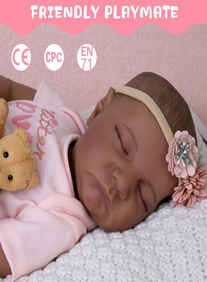Milidool Lifelike Black Reborn Baby Dolls Girl - 18 Inch Realistic Girl Baby Dolls Black American Newborn Weighted Real Life Baby Dolls with Complete Accessories Gift Set for Kids 3+, Grandparents - Image 4