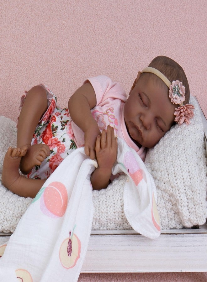 Milidool Lifelike Black Reborn Baby Dolls Girl - 18 Inch Realistic Girl Baby Dolls Black American Newborn Weighted Real Life Baby Dolls with Complete Accessories Gift Set for Kids 3+, Grandparents - Image 1