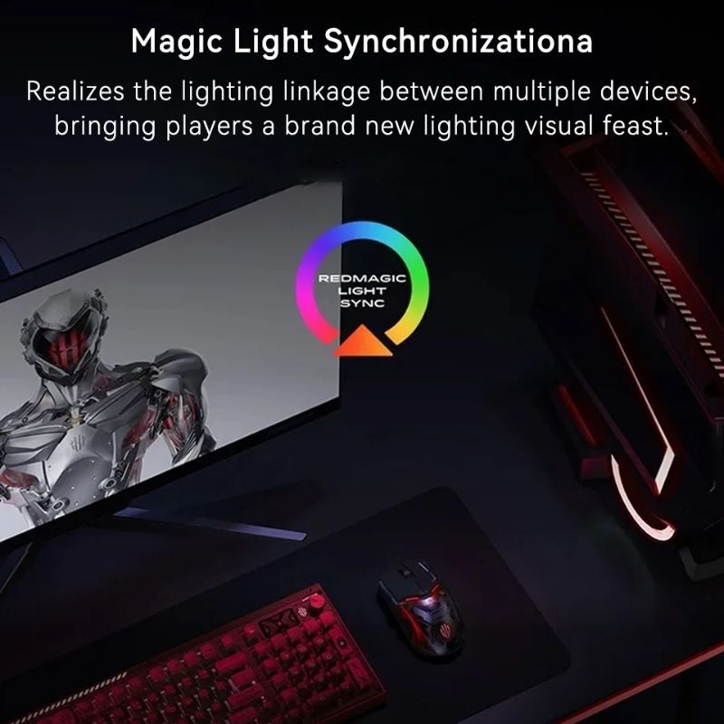 Nubia RedMagic Gaming Mouse 1S Wired Wireless Bluetooth Paw3395 RGB Ergonomic Lightweight, Black - Image 4