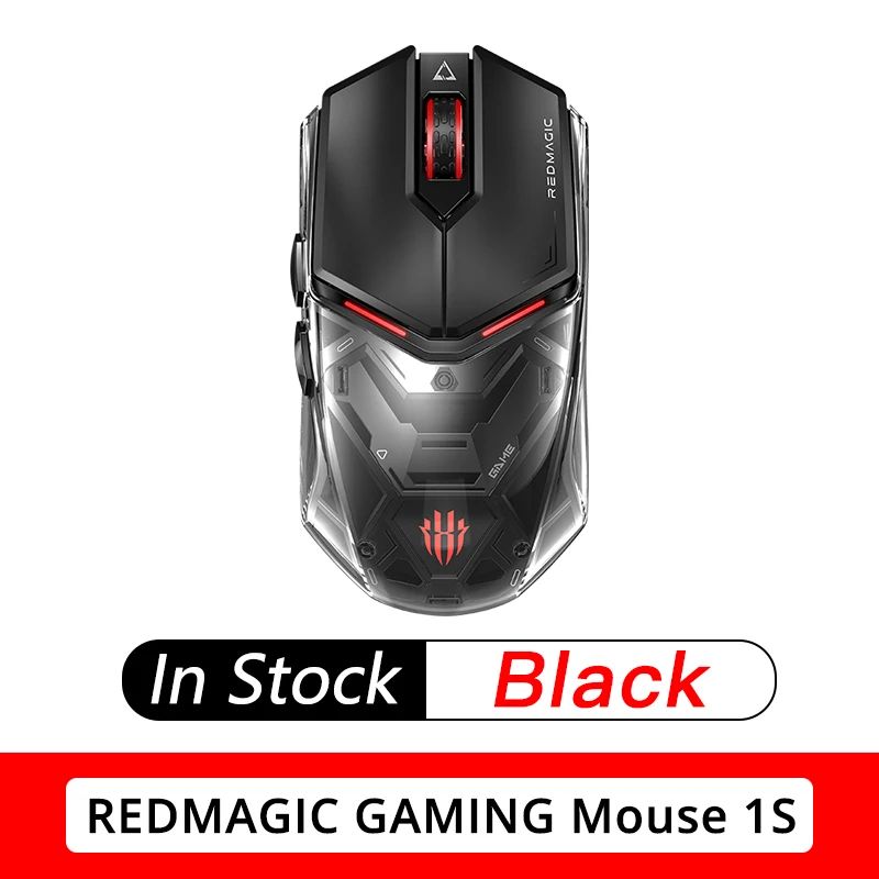Nubia RedMagic Gaming Mouse 1S Wired Wireless Bluetooth Paw3395 RGB Ergonomic Lightweight, Black - Image 1
