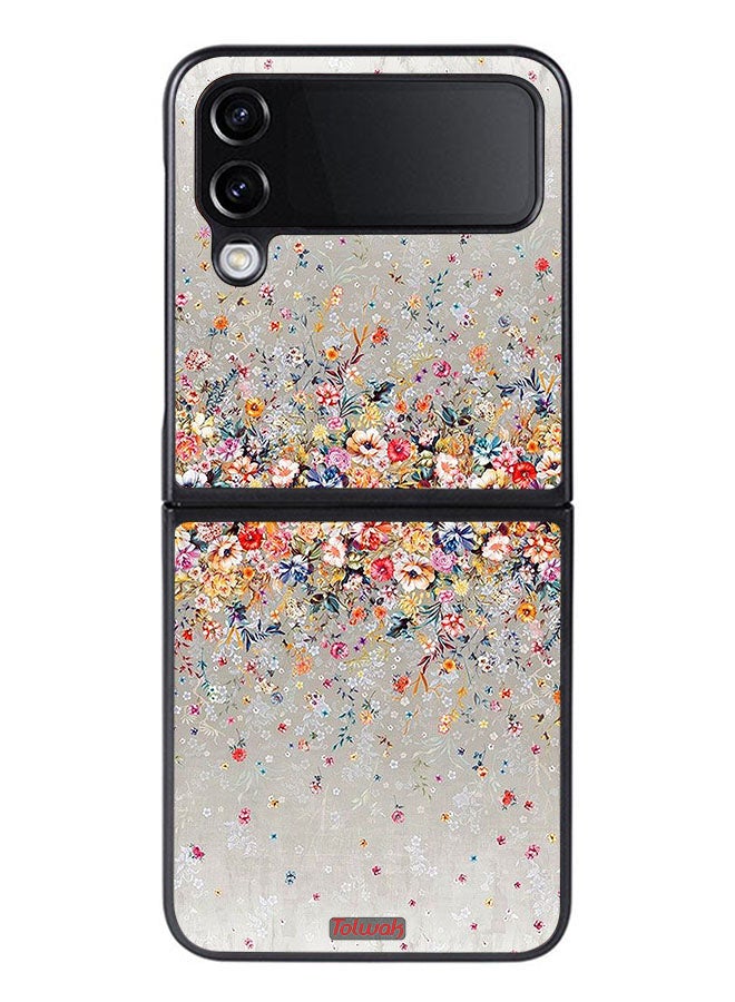 Tolwak Samsung Galaxy Z Flip 4 Protective Case Cover Small Flowers Abstract Art - Image 1