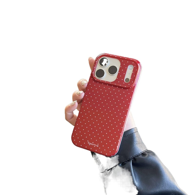 Protective Case | Red | TPU | Polka Dot | Drop Protection | Shockproof Cover for iPhone 15 / 15 Plus / 15 Pro / 15 Pro Max - Image 1