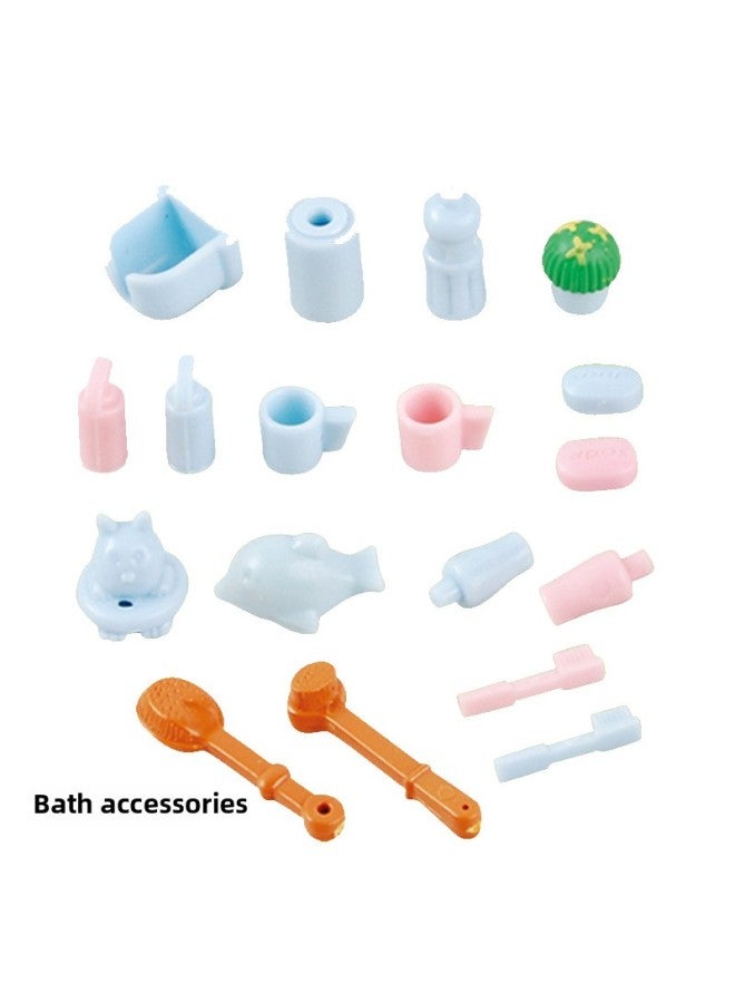 ألعاب منزل اللعب محاكاة أثاث الحمام المرحاض حوض الاستحمام بالوعة صغيرة صغيرة الحلي هدية صندوق-اللون: مجموعة الحمام (1 صندوق 36 صندوق) - Image 2