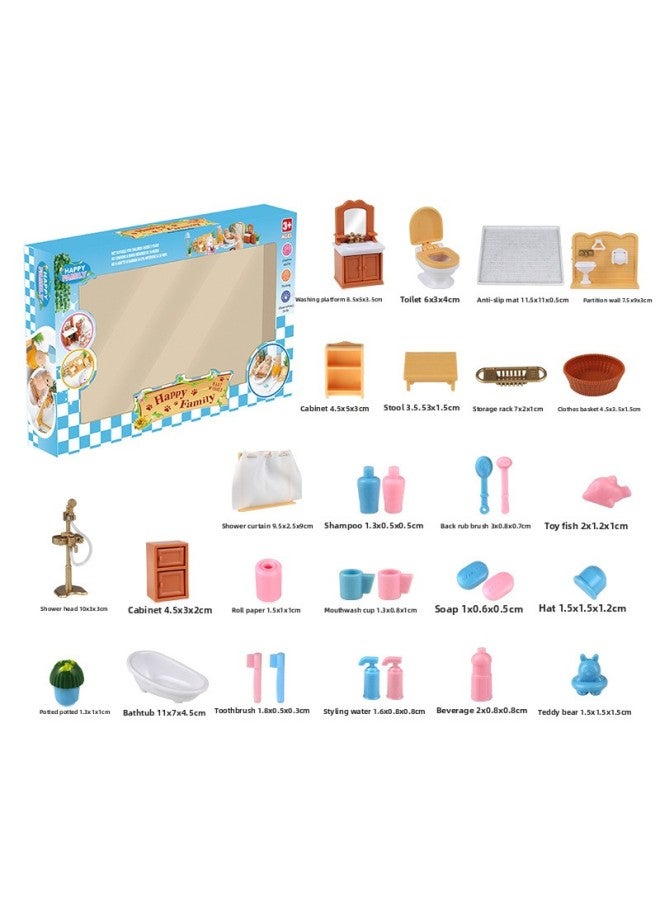 ألعاب منزل اللعب محاكاة أثاث الحمام المرحاض حوض الاستحمام بالوعة صغيرة صغيرة الحلي هدية صندوق-اللون: مجموعة الحمام (1 صندوق 36 صندوق) - Image 1