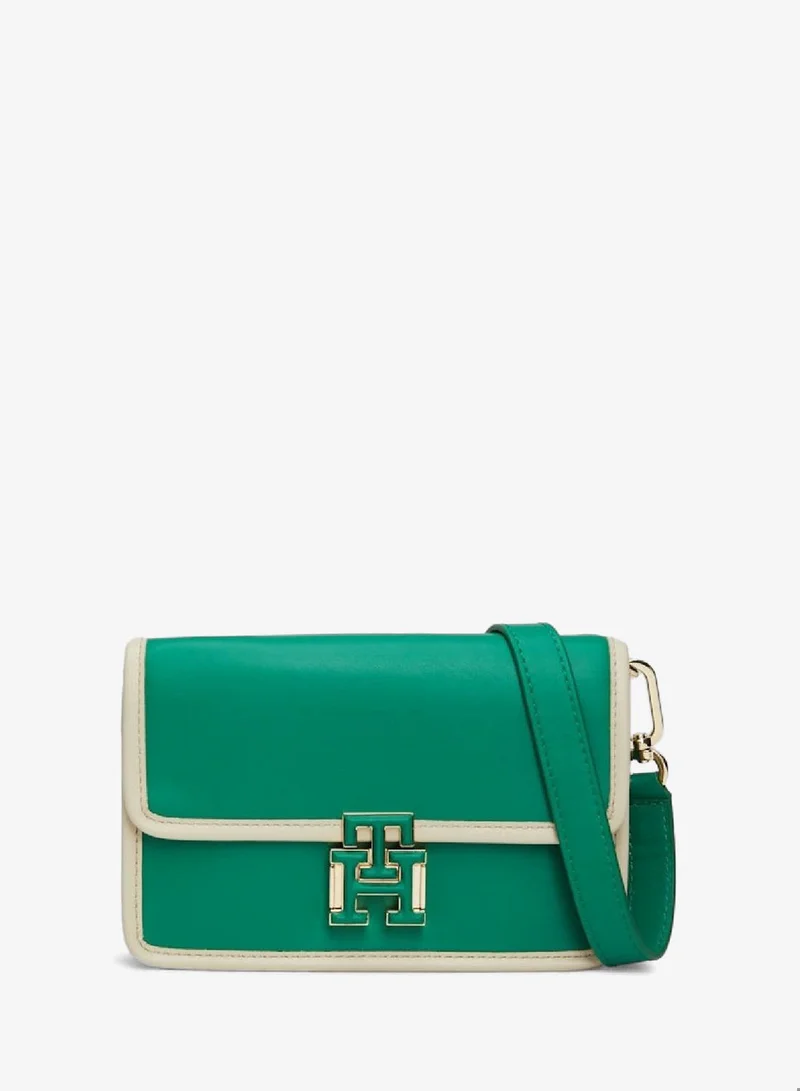 TOMMY HILFIGER Olympic Green / Ecru Push Lock  Crossover Bag for Women | Best Price UAE