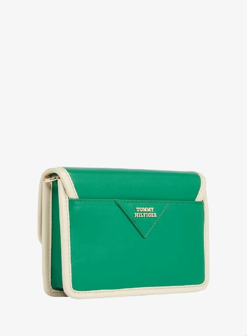 TOMMY HILFIGER Olympic Green / Ecru Push Lock  Crossover Bag for Women | Best Price UAE