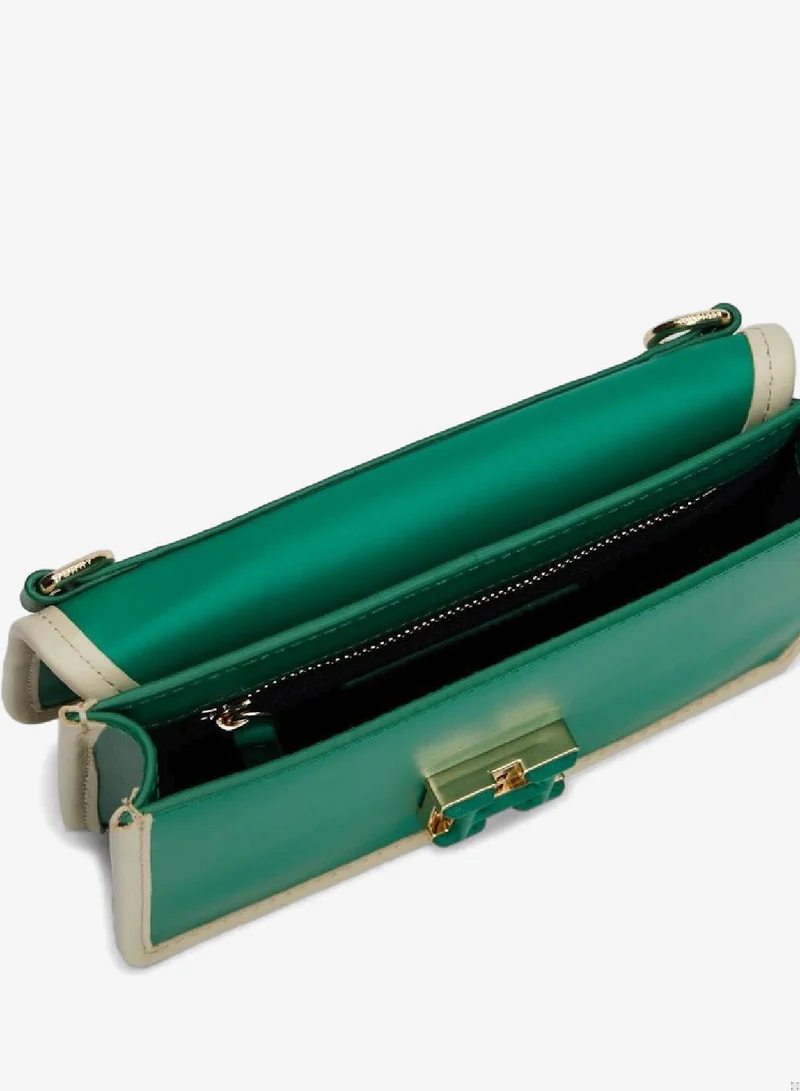TOMMY HILFIGER Olympic Green / Ecru Push Lock  Crossover Bag for Women | Best Price UAE