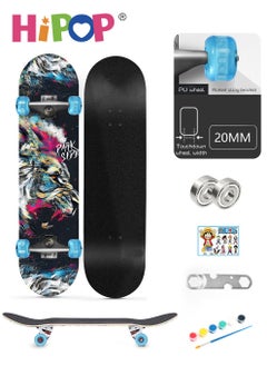 HIPOP Graffiti Skateboards for Beginners and Adults,Complete Non-Slip Skateboard 79*20cm with Flash Wheel,ABEC-9 Bearing and Double Kick Concave Standard,Tricks Skateboards for Kids and Beginners Sports Out  - Image 1