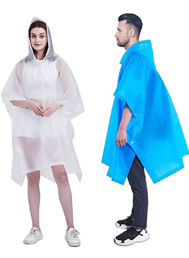 SYOSI Adult Raincoat, Poncho, Portable EVA with Hood Reusable Coats Emergency Camping Survival Kits, Waterproof with Hoods and Sleeves Lightweight Jacket for Women Men - Image 1