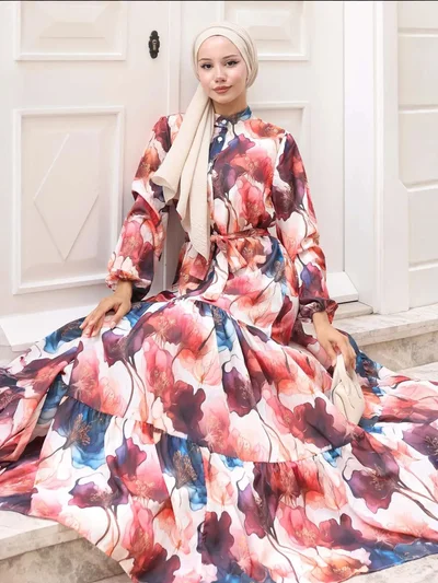 BIG DART BDART Buttoned Crew Neck Maxi Dress with Waistband