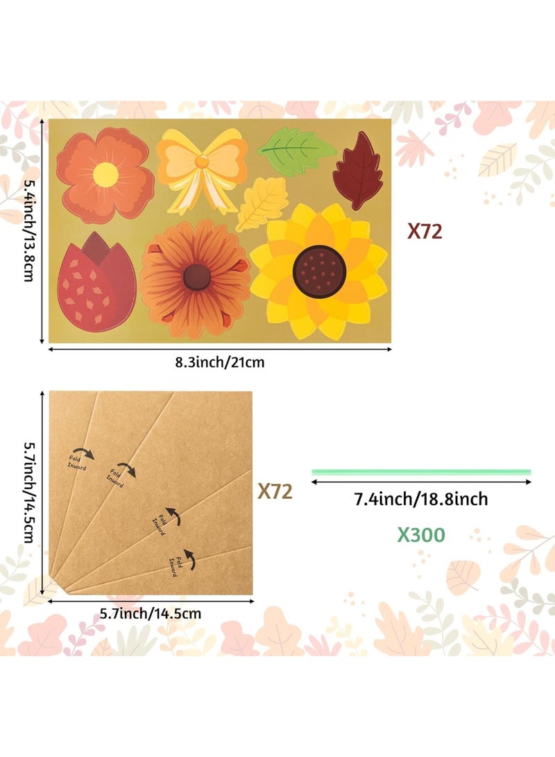 SYOSI Fall Flower Bouquet Craft Kit, DIY Paper Floral Decoration Set with 24 Pieces, Creative Arts and Crafts Activity for Kids, Handmade Autumn Bouquet Project for Classroom Home Party Gift - Image 2