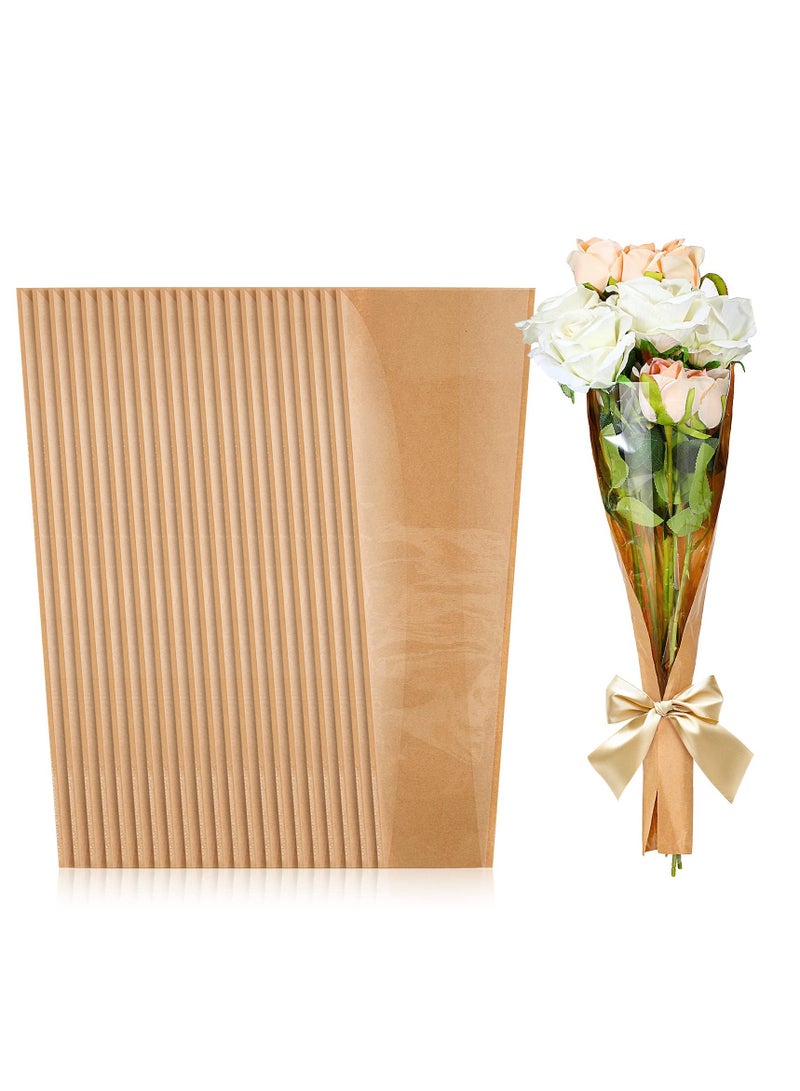 SOLARAE Flower Bouquet Wrapping Paper, 50 Pcs Flower Rose Sleeves Bulk , Flower Bags for Bridal, Shower Wedding, Graduation, Anniversary Birthday, Mother's Day (63x 22CM) - Image 1