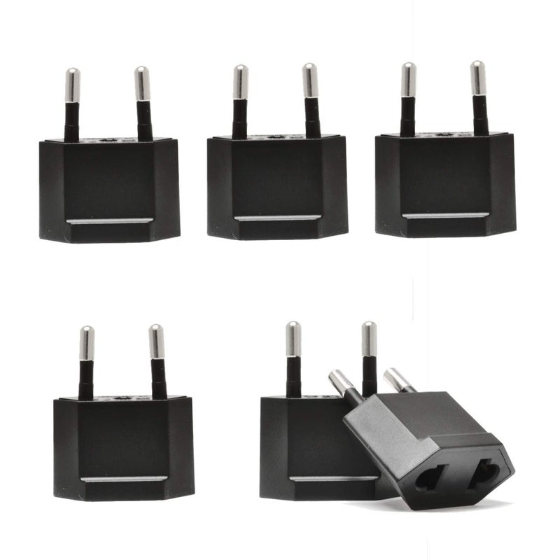 Ceptics USA Canada to European Plug Adapter Type C Adapter compatible in Europe Canada to European travel plug adapter Ideal for Phones Camera more CE Certified RoHS Compliant 6 Pack