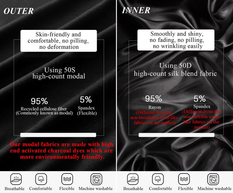 Ababalaya Adjustable Satin Lined Halo Turban Durag for Men &Women, Sleeping Bonnet, Beanie Hats, PRE-Tied Headwraps for Hair Loss Black - Image 4