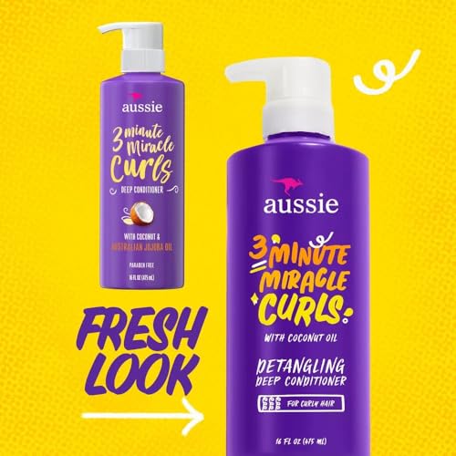 P&G-Aussie Aussie 3 Minute Miracle Curls Deep Conditioner 16 Ounce Pump (475ml) (2 Pack) - Image 2