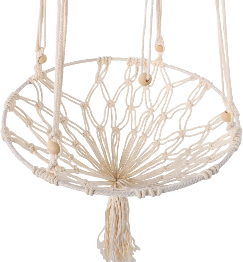 Naroote Macrame Cat Hammock Handwoven Ceiling Cat Swing Kitten Hanging Bed Cute Decoration Comfortable Resting Place for Wall & Window Playing Sleeping Climbing Resting - Image 5