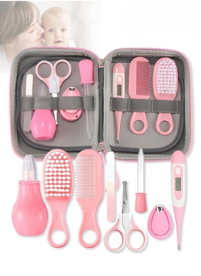 MIXDE Of 8 Portable Baby Care Grooming and Healthcare Pieces Kit, Pink  - Image 1