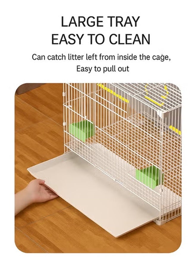 كيكي قفص معدني كبير للحيوانات الأليفة للاستخدام المنزلي | قفص داخلي واسع متعدد الحيوانات الأليفة مع صينية قابلة للسحب - Image 3