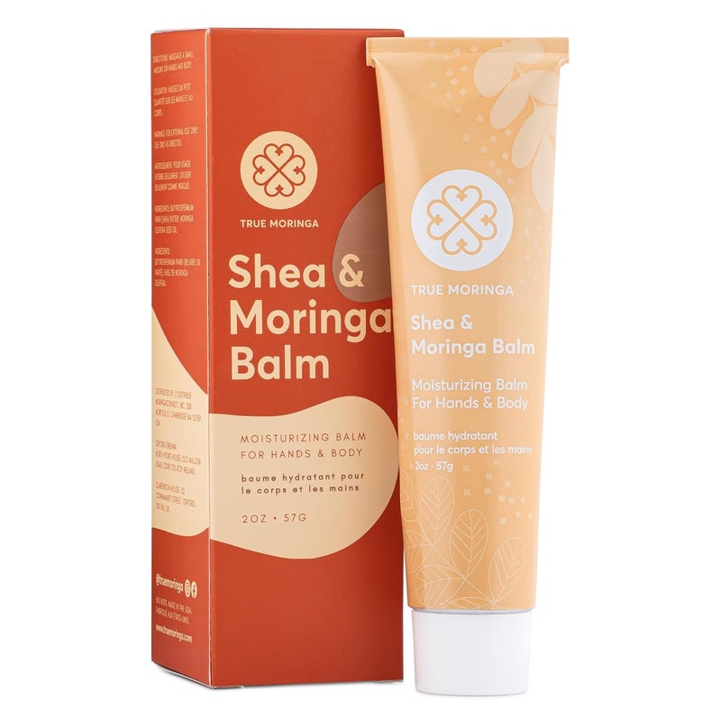 True Moringa Shea  Moringa Balm  Scar and Stretch Mark Repair  Intensive Hydrating Dry Skin Cream for Hands and Body  For Rough Dry  Sensitive Skin Unscented Fragrance Free  2oz